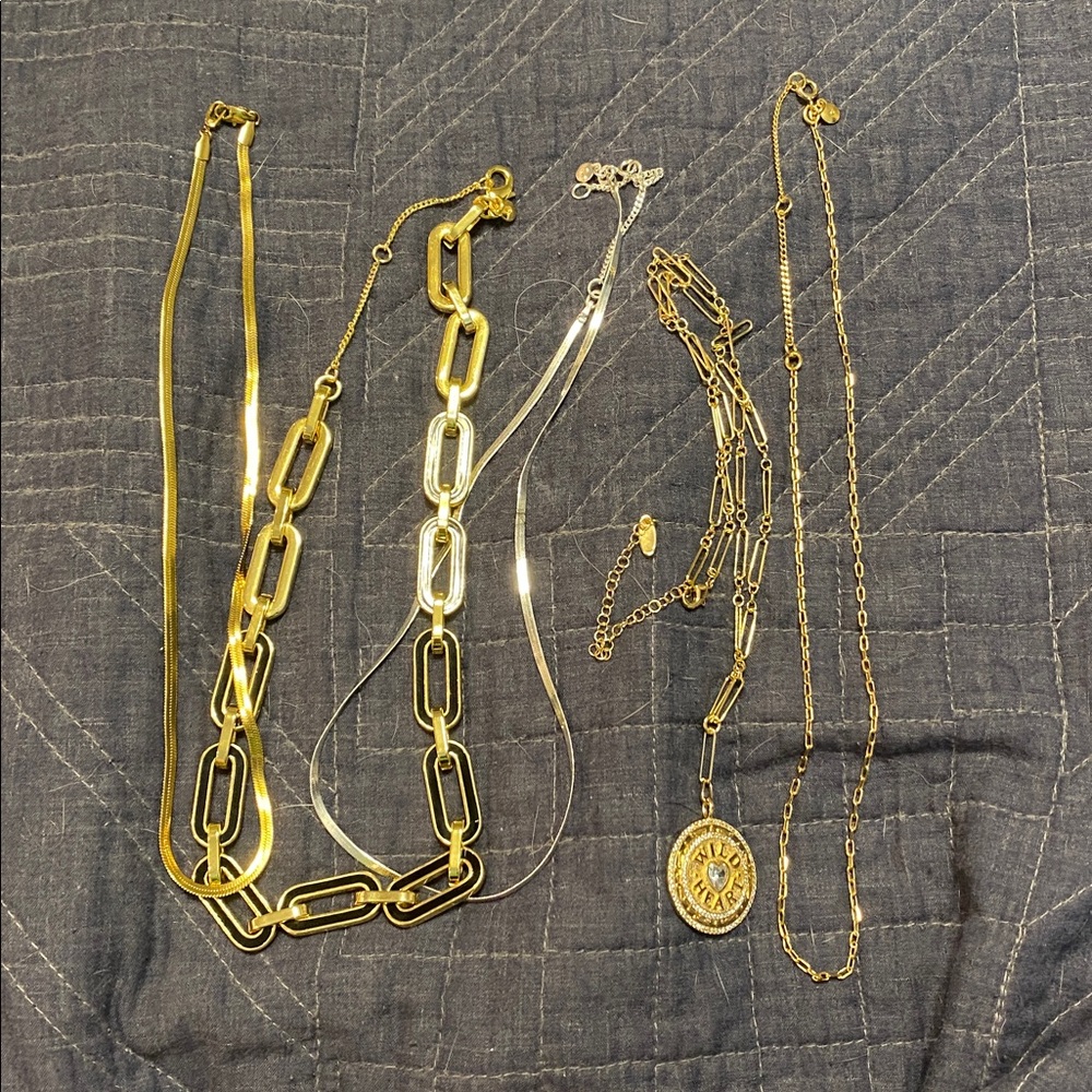 Gold Chain Necklace Set